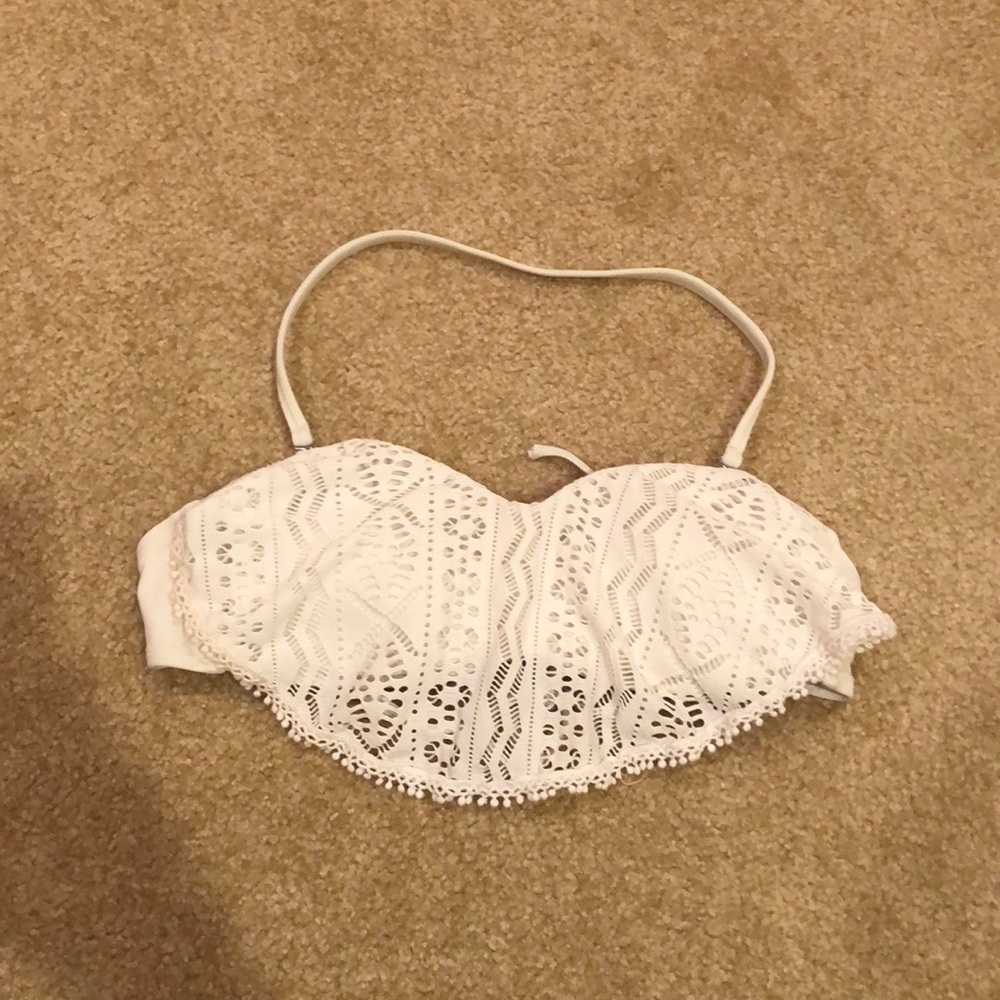 White bandeau bikini top